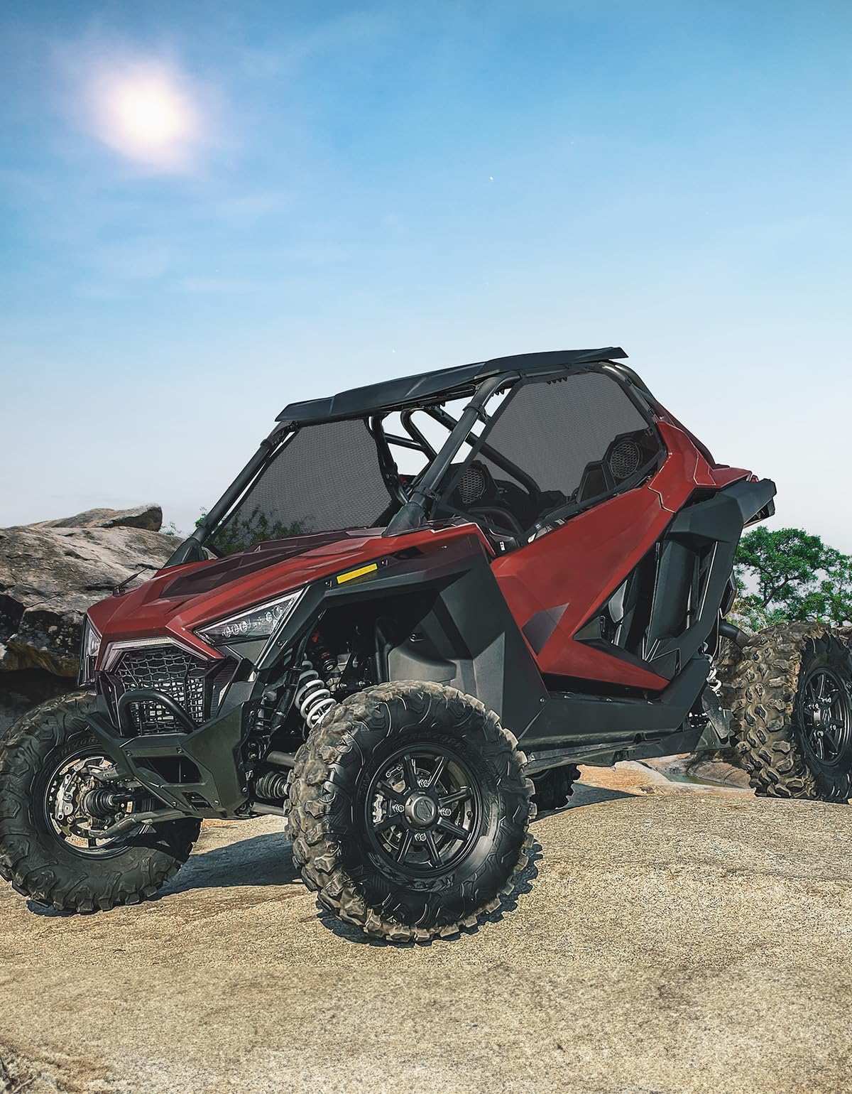 Kemimoto '20-'24 Polaris RZR PRO XP 2 Seat Window Net Roll Cage Mesh