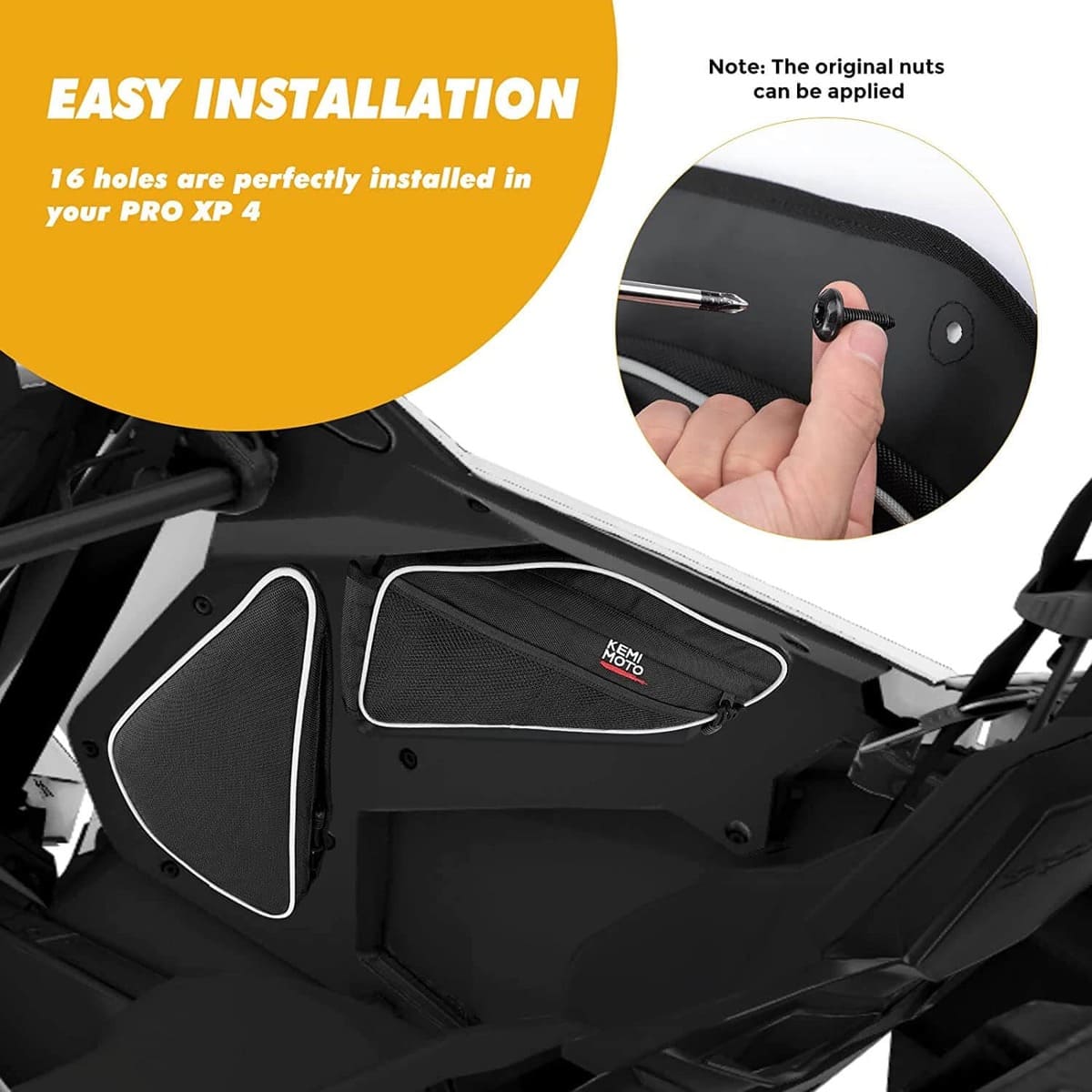Kemimoto '20-'24 Polaris RZR Pro XP 4 Rear Door Bags
