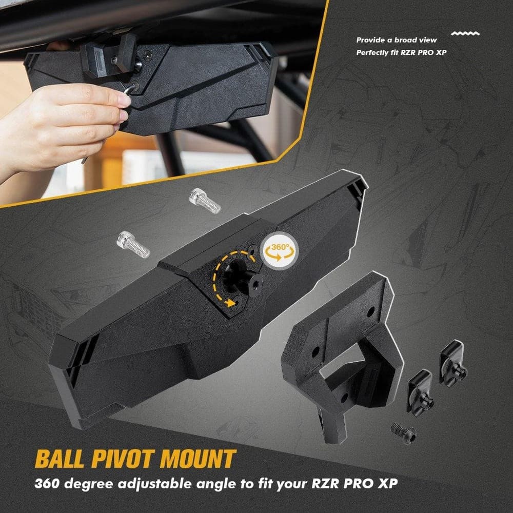 Kemimoto '20-'24 Polaris RZR Pro XP Center Rear View Mirror