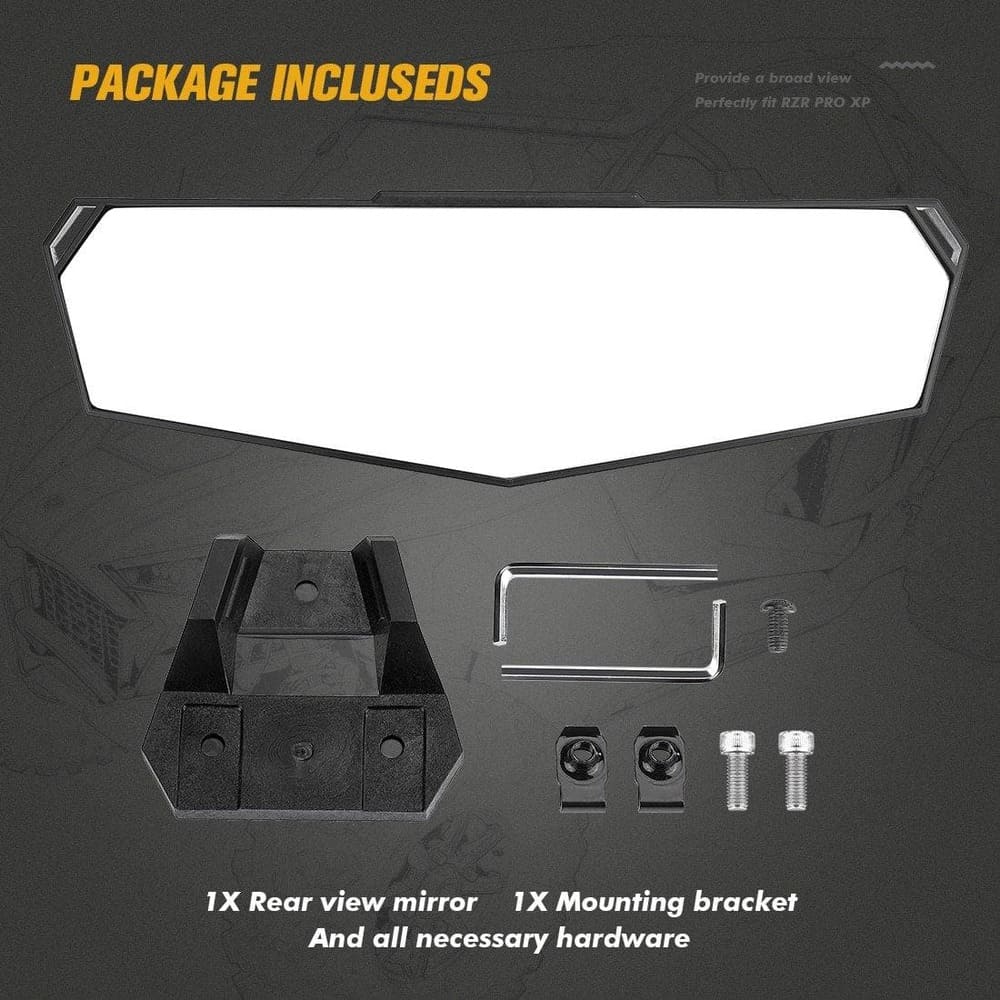 Kemimoto '20-'24 Polaris RZR Pro XP Center Rear View Mirror