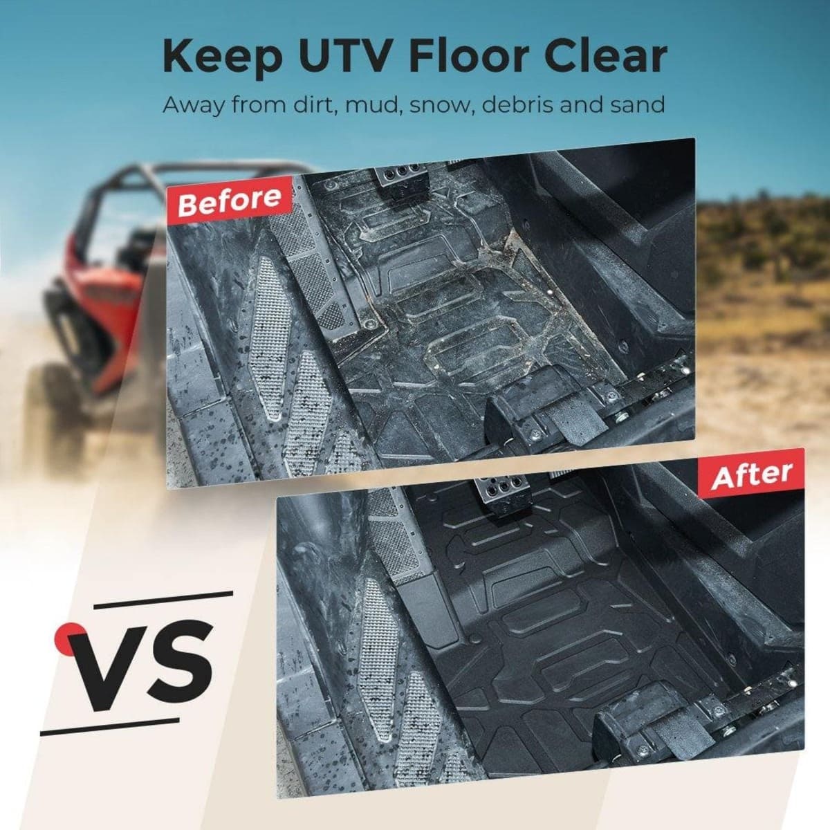 Kemimoto '20-'24 Polaris RZR Pro XP Floor Mats Liners