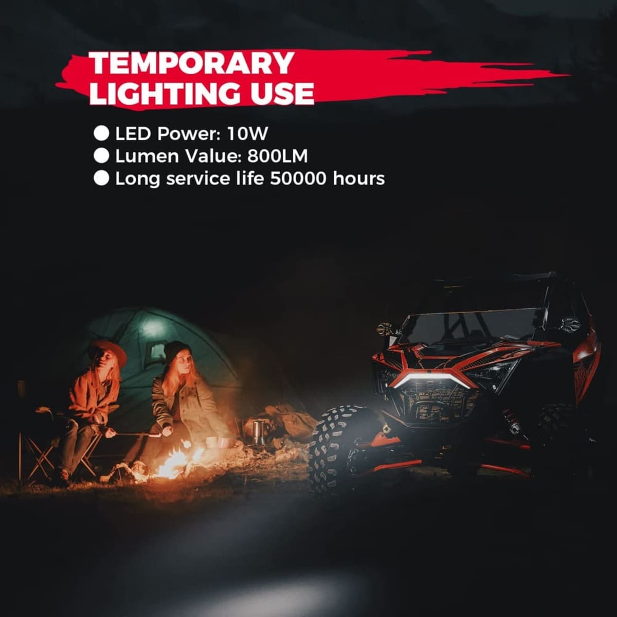 Kemimoto '20-'24 Polaris RZR Pro XP Front Accent Light Mustache