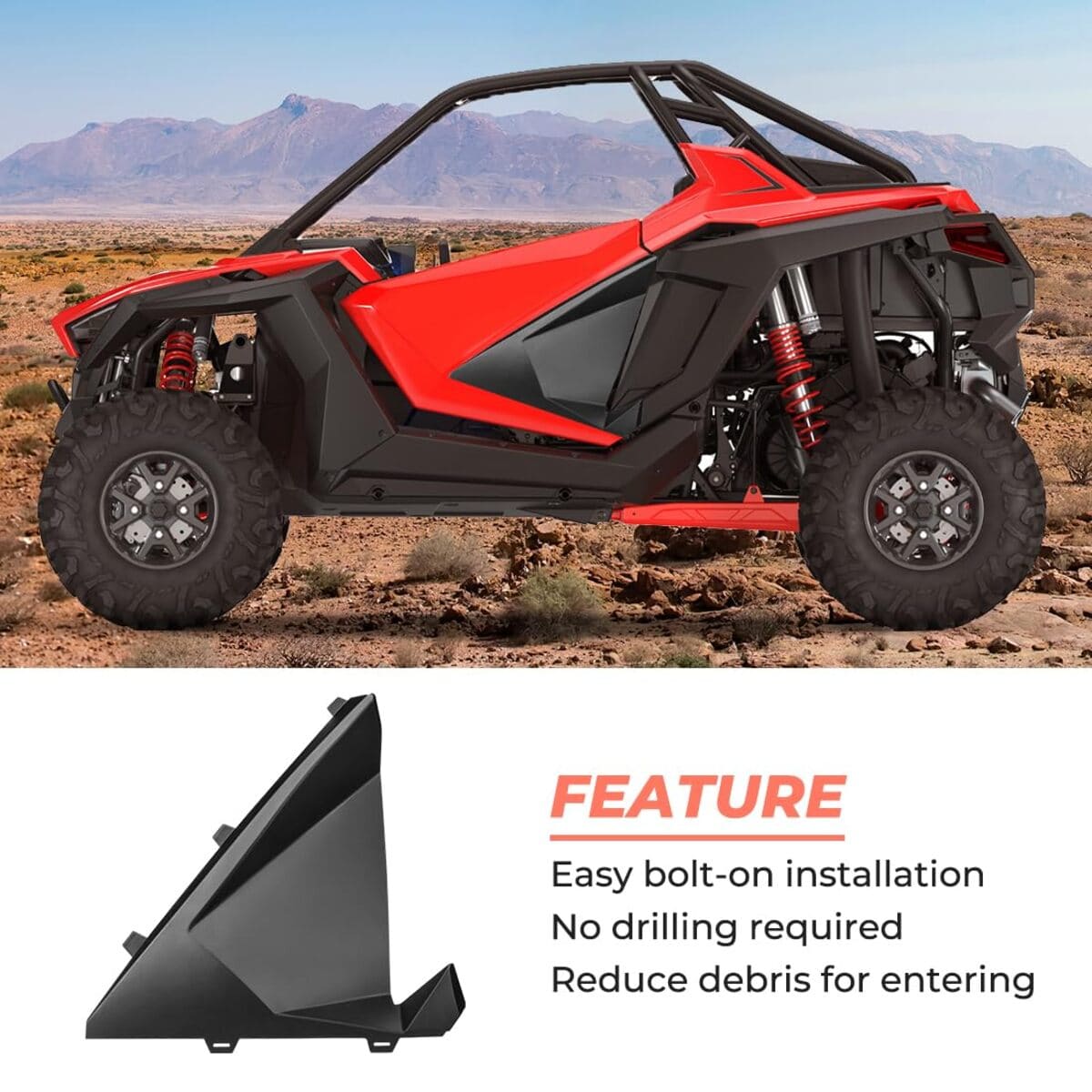 Kemimoto '20-'24 Polaris RZR PRO XP Seater Door Inserts Lower Half Door