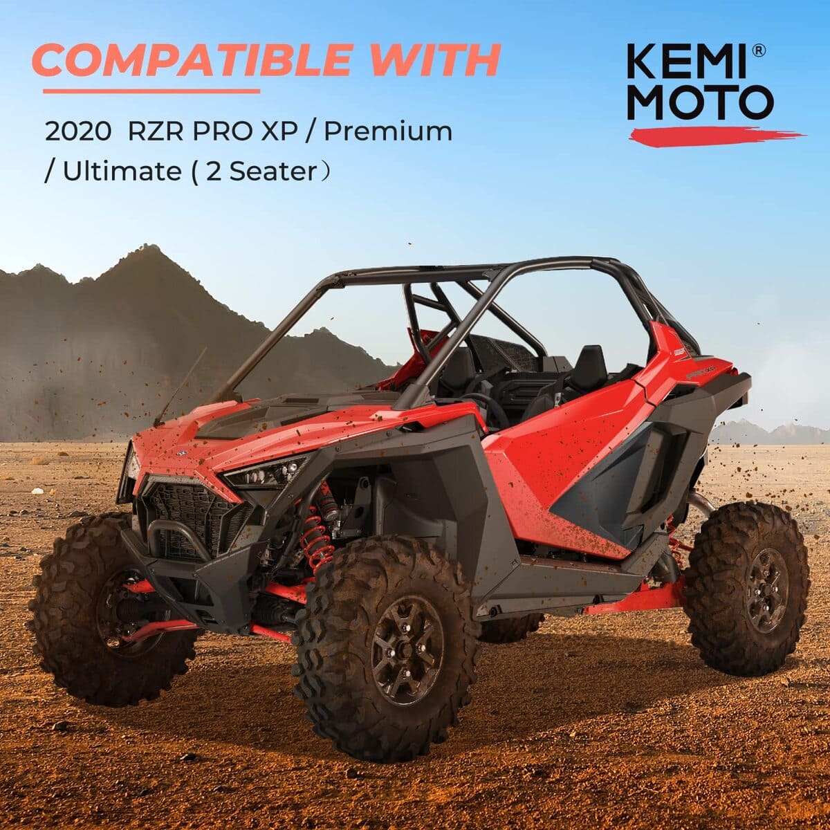 Kemimoto '20-'24 Polaris RZR PRO XP Seater Door Inserts Lower Half Door
