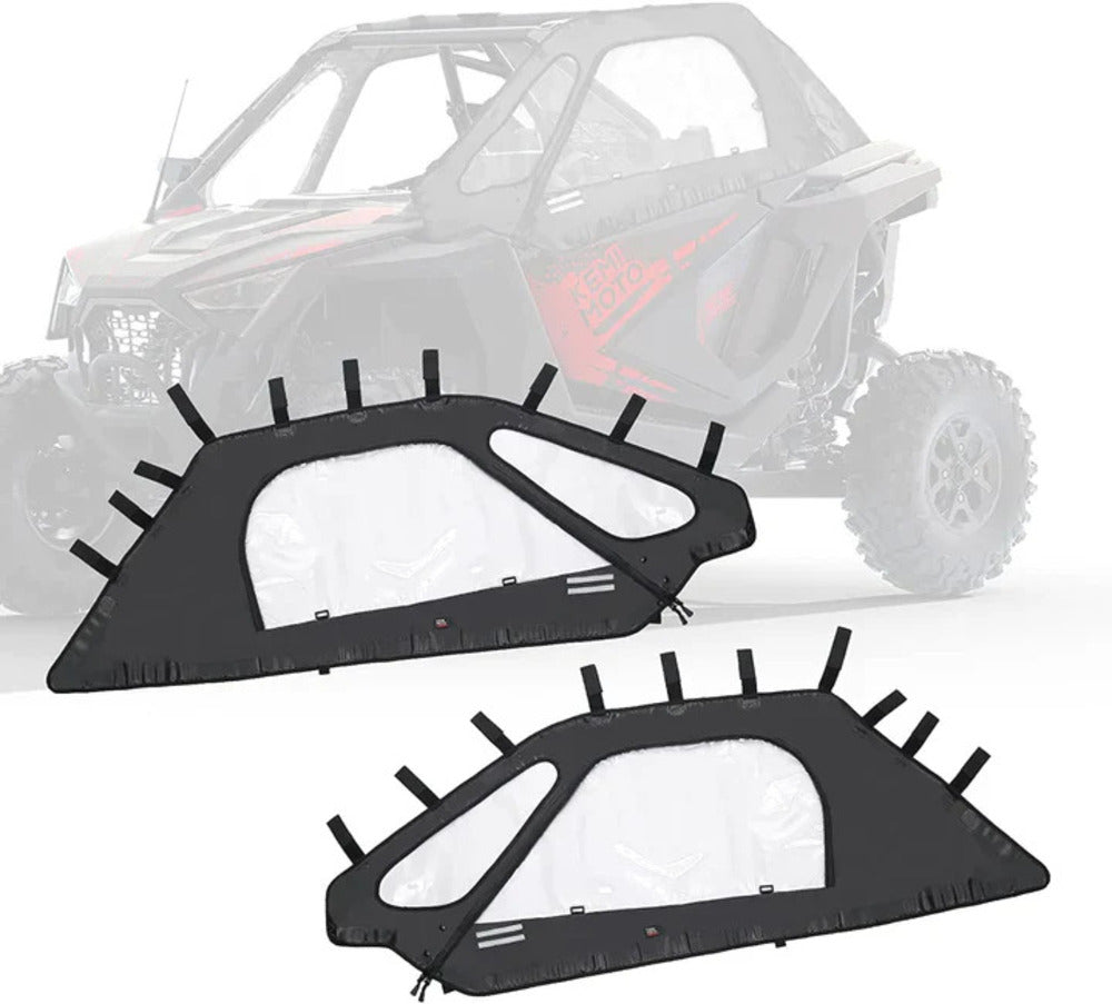 Kemimoto '20-'24 Polaris RZR Pro XP Soft Upper Doors & Front Mesh Grill With LED Light Bar