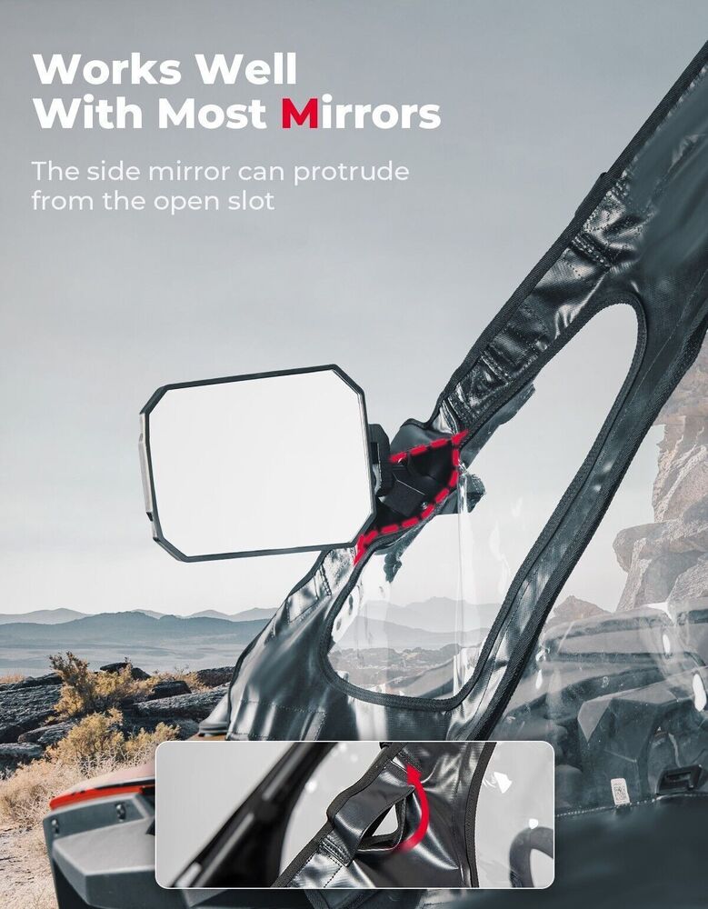 Kemimoto '20-'24 Polaris RZR Pro XP Upgraded Soft Upper Door Cab Enclosure