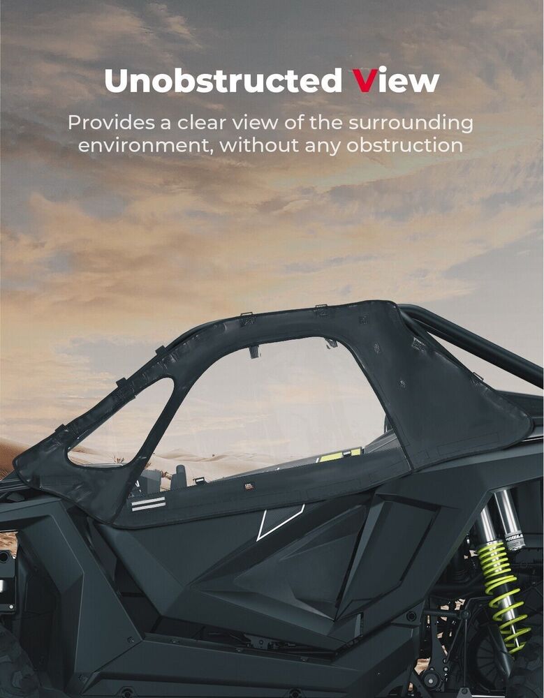 Kemimoto '20-'24 Polaris RZR Pro XP Upgraded Soft Upper Door Cab Enclosure