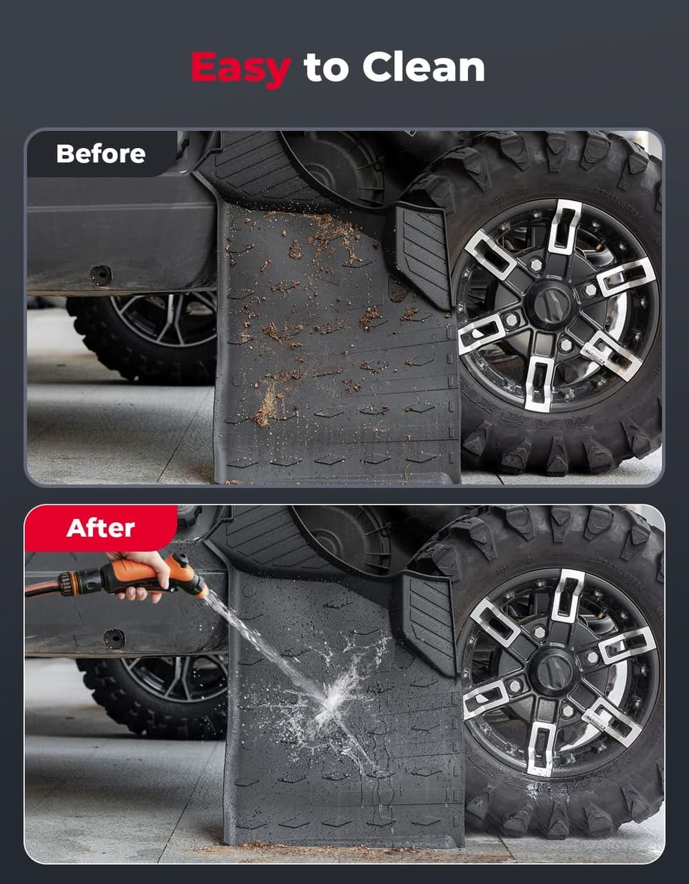 Kemimoto '20–'25+ Can-Am Defender Weather Rubber Floor Mats - 4Pcs