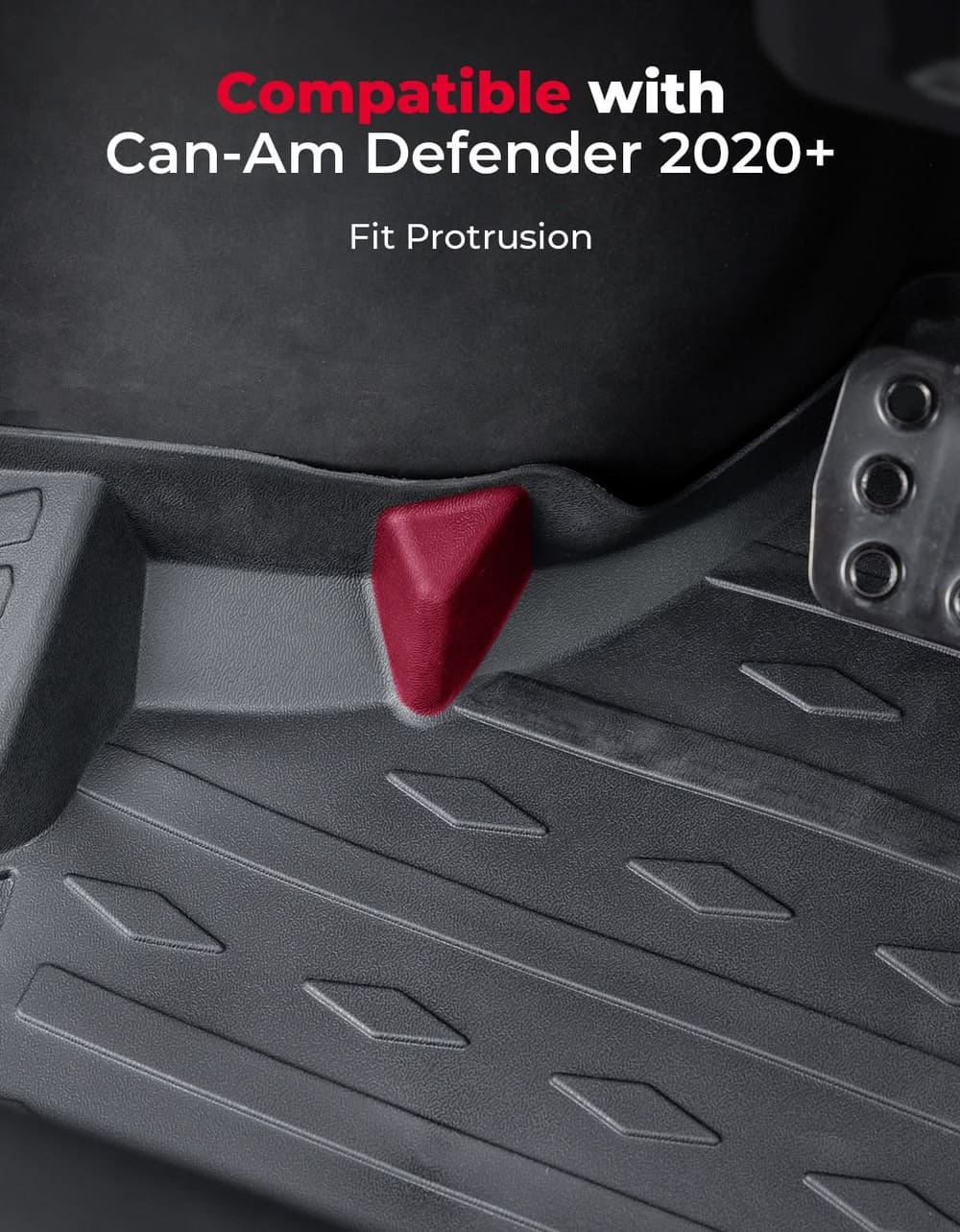 Kemimoto '20–'25+ Can-Am Defender Weather Rubber Floor Mats - 4Pcs