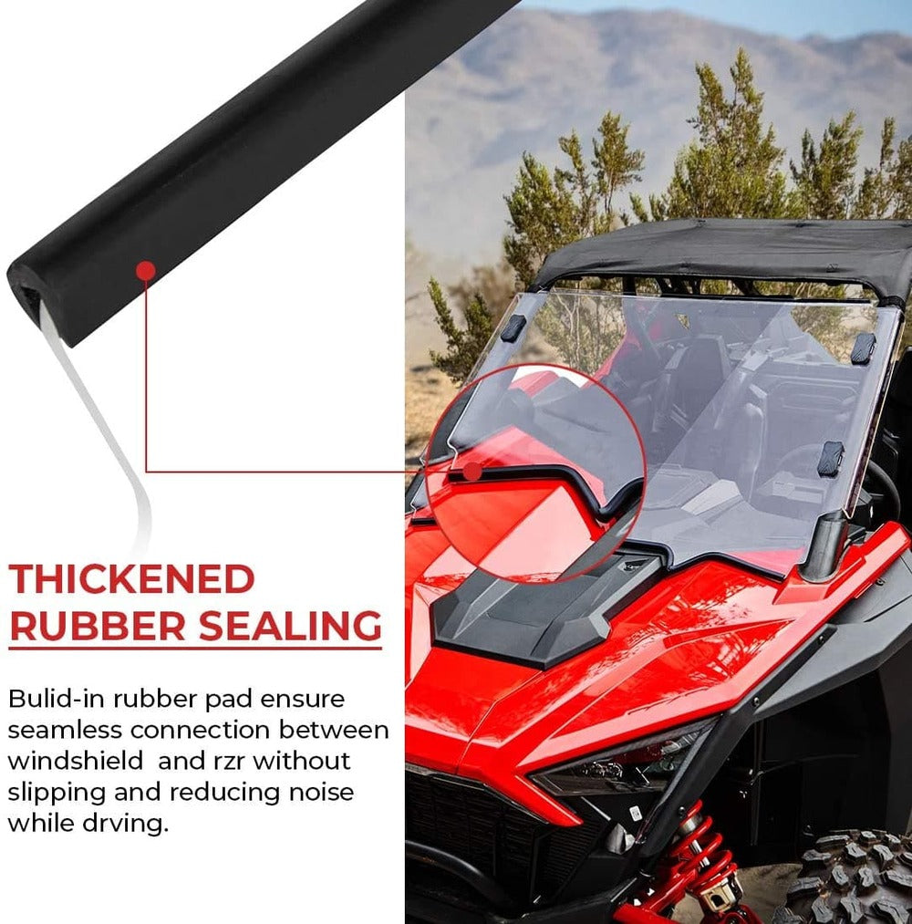 Kemimoto '20+ Polaris RZR PRO XP / 4 Scratch Resistant Full Windshield Clear
