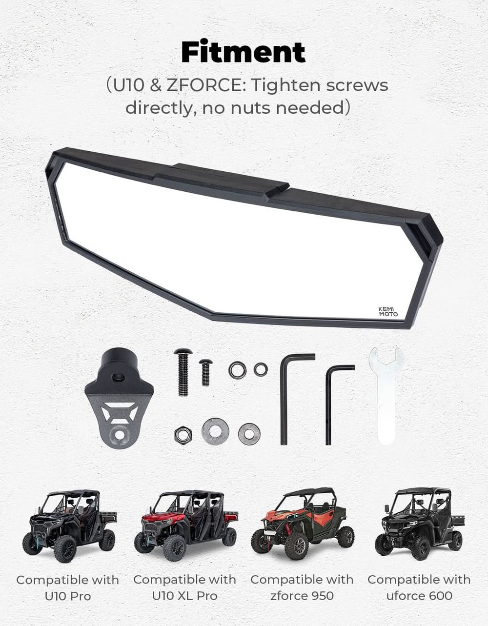 Kemimoto '21-'25 CF Moto UForce/ ZForce Rear View Mirror