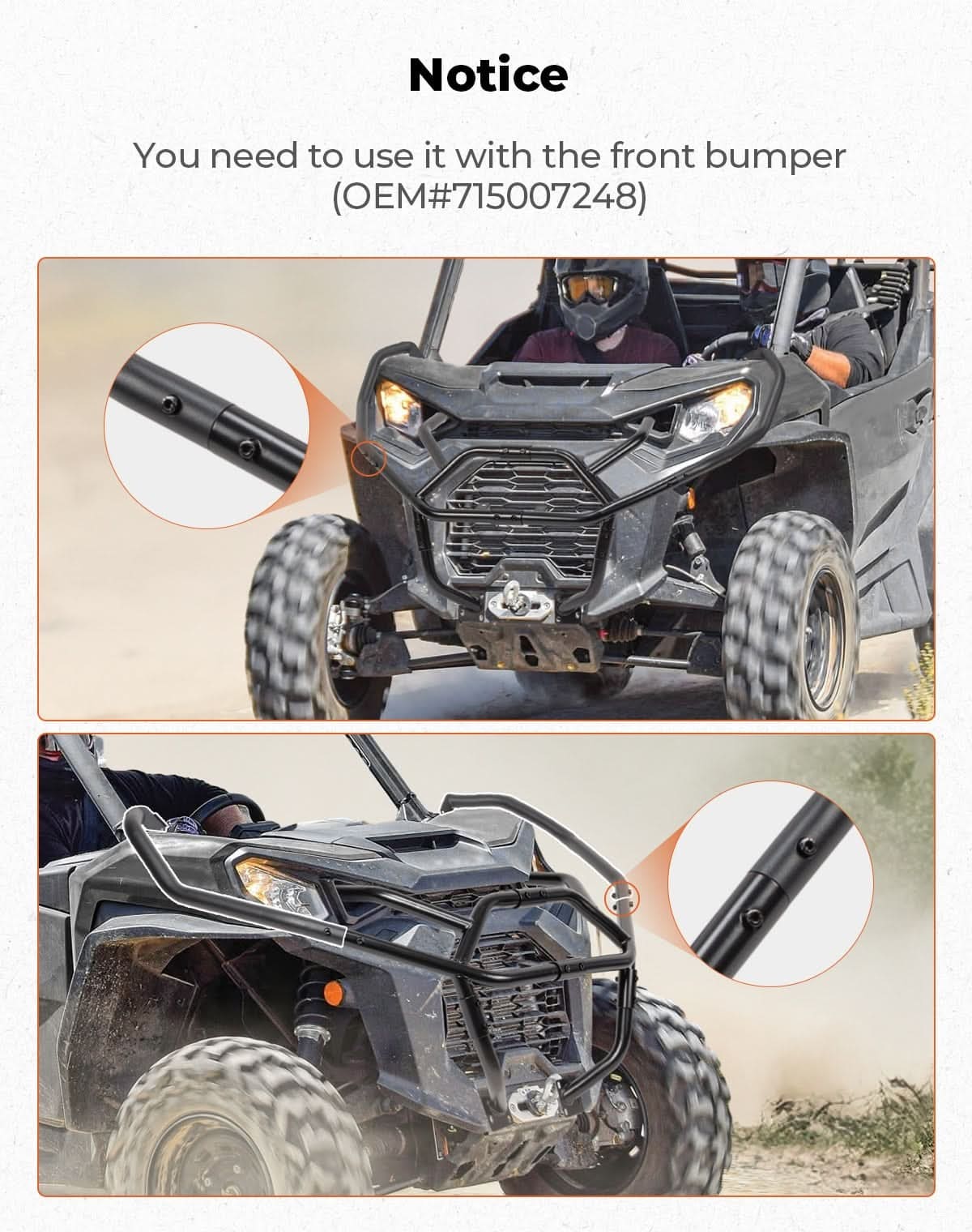 Kemimoto '21+ Can-Am Commander Front Corner Bumper