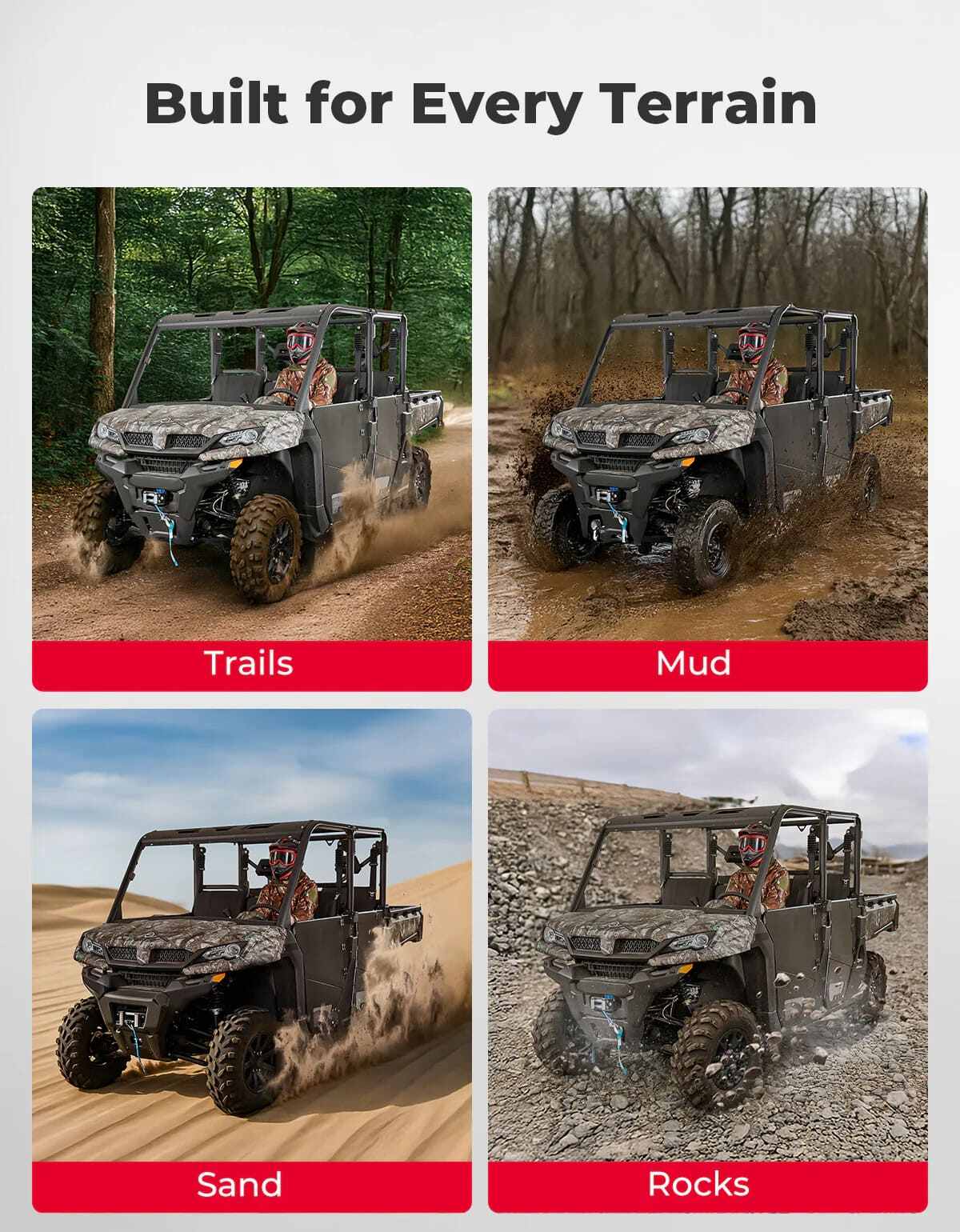 Kemimoto '22-'25 CF Moto UForce 1000XL 4 Piece Aluminum Half Doors