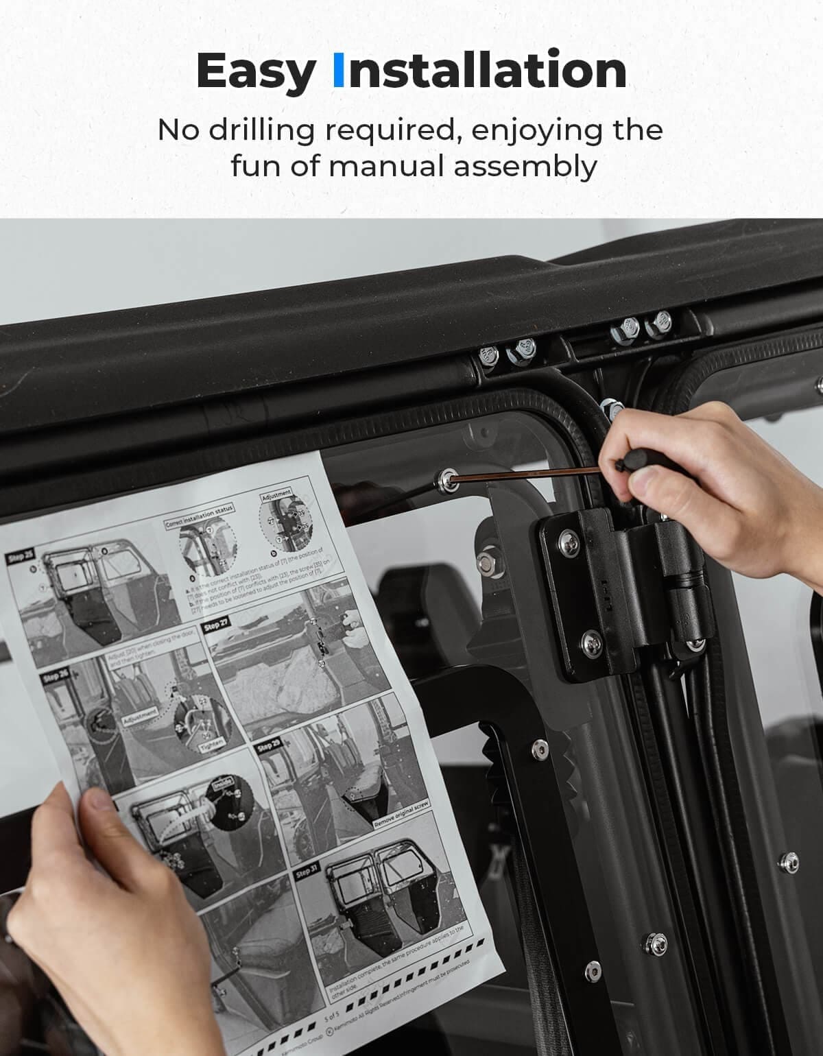 Kemimoto '22+ CFMoto UForce 1000 XL Full Doors with Sliding Window