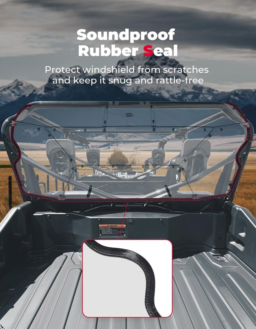 Kemimoto '23-'24 Honda Pioneer 1000-6 Rear Windshield