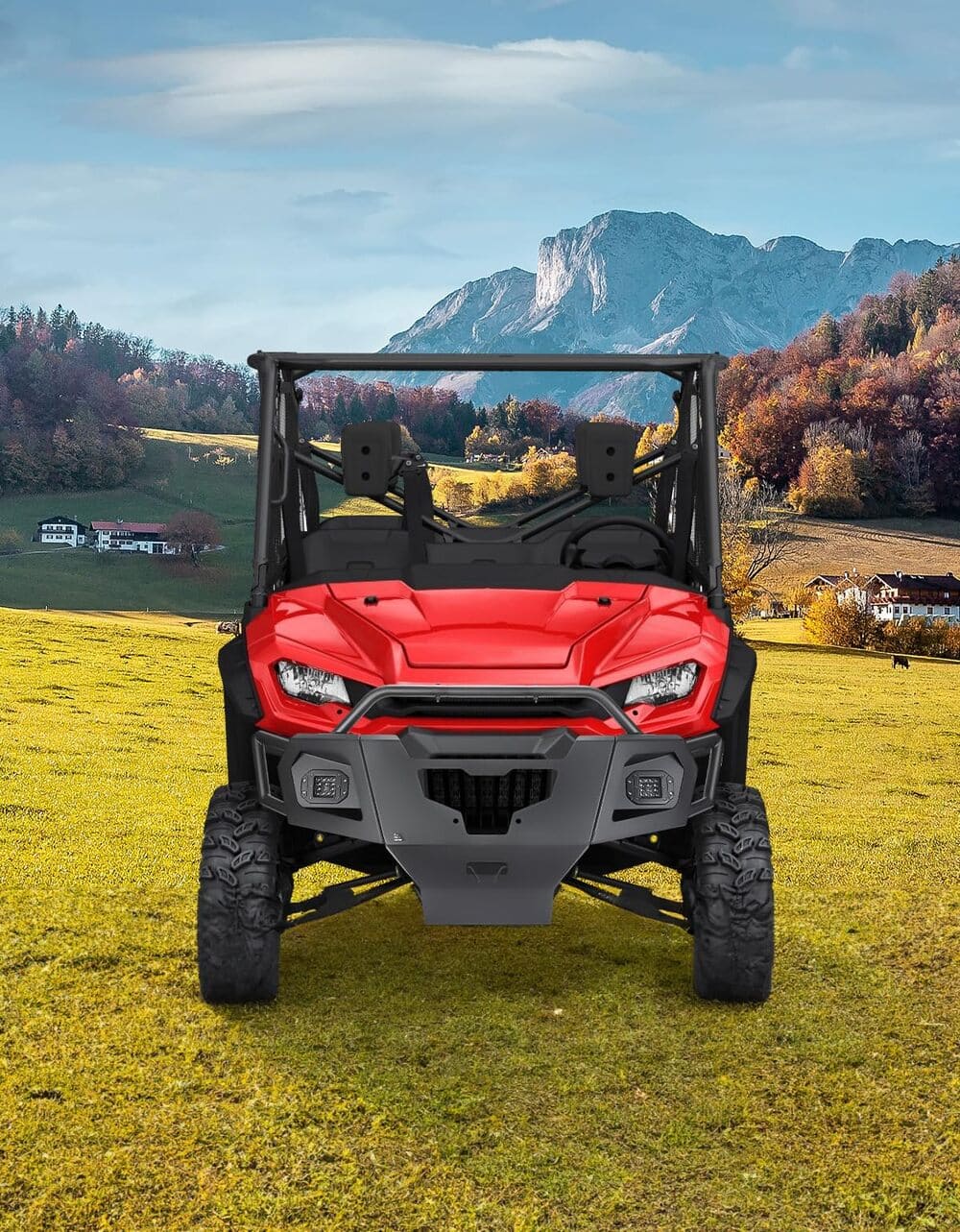 Kemimoto '23-'24 Honda Pioneer 1000-6 UTV Front Bumper with Lights