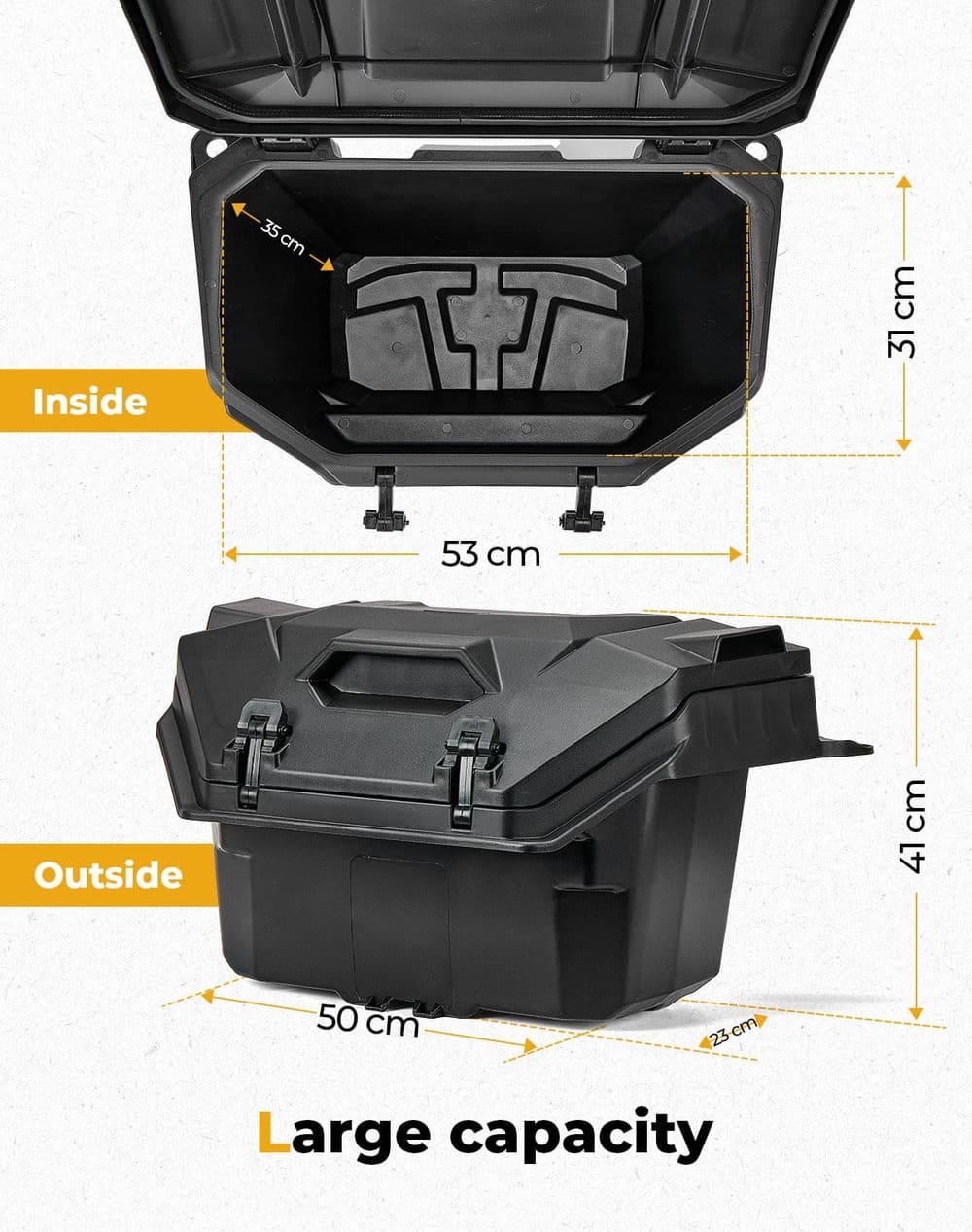 Kemimoto '24-'25 Polaris RZR XP 1000/4 1000 55QT Rear Cargo Box