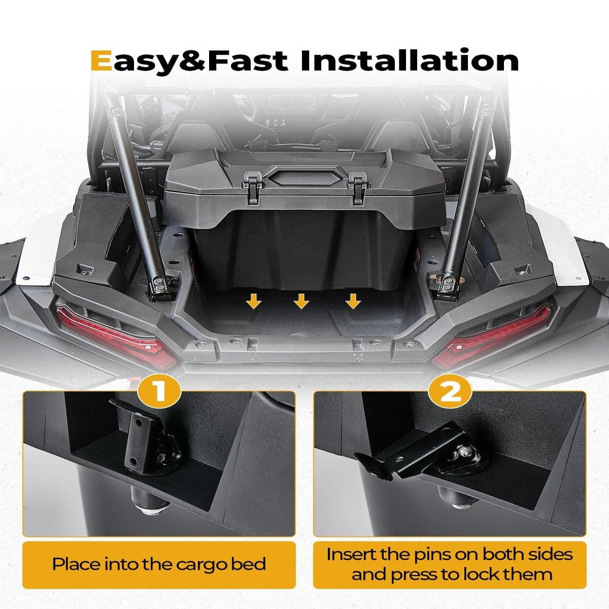 Kemimoto '24-'25 Polaris RZR XP 1000/4 1000 Rear Cargo Box 82QT