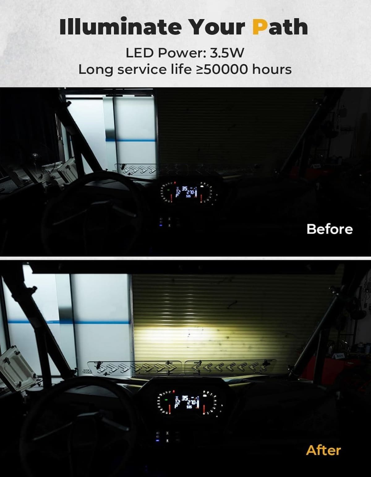 Kemimoto '24-'25 Polaris RZR XP 4 1000 Front Light Chasing Color Light