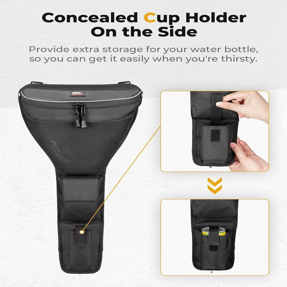 Kemimoto '24-'25 Polaris RZR XP 1000 Center Storage Bag w/ Cup holder