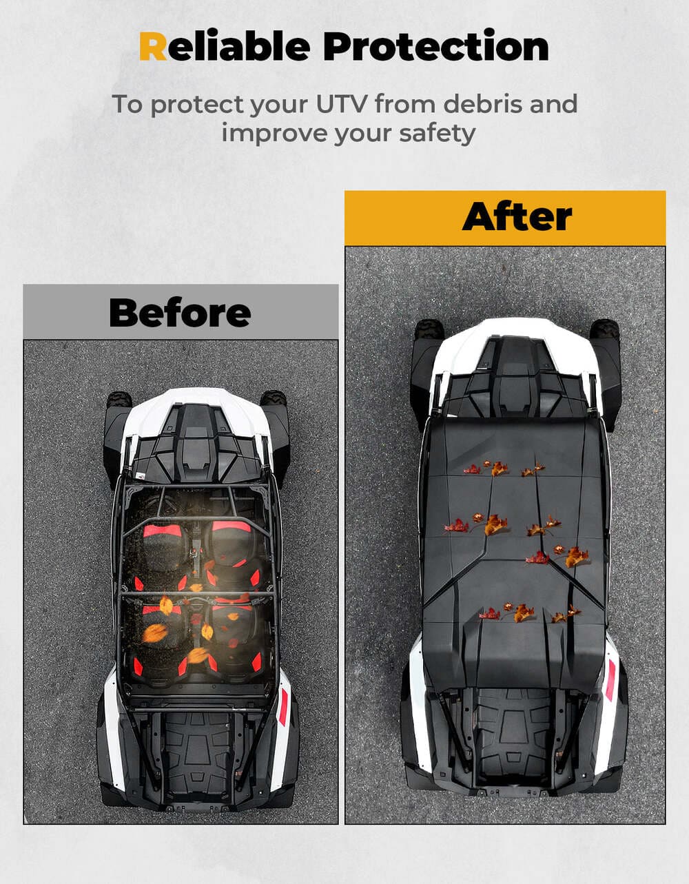 Kemimoto '24-'25 Polaris RZR XP 4 1000 5-in-1 Hard Plastic Roof