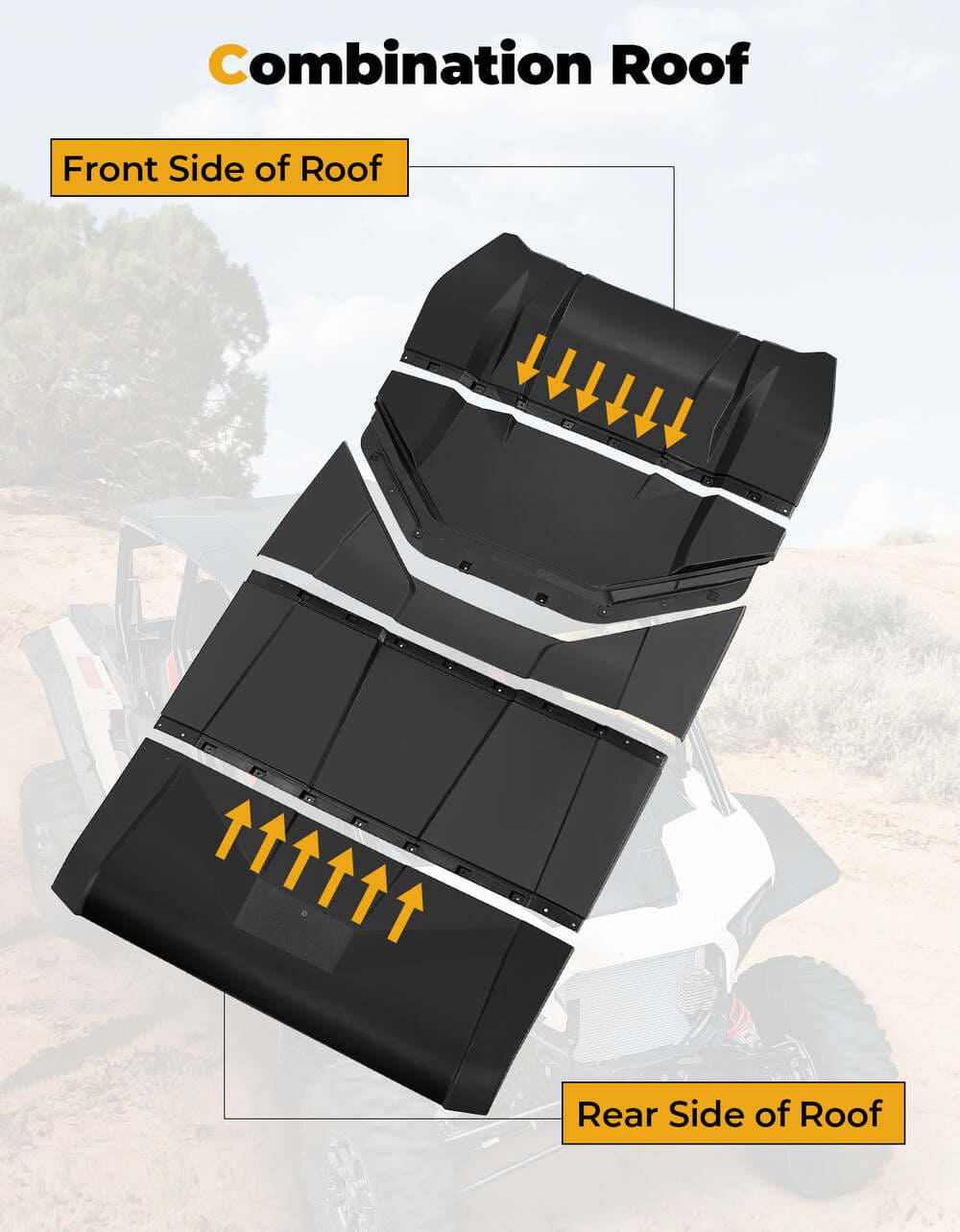 Kemimoto '24-'25 Polaris RZR XP 4 1000 5-in-1 Hard Plastic Roof