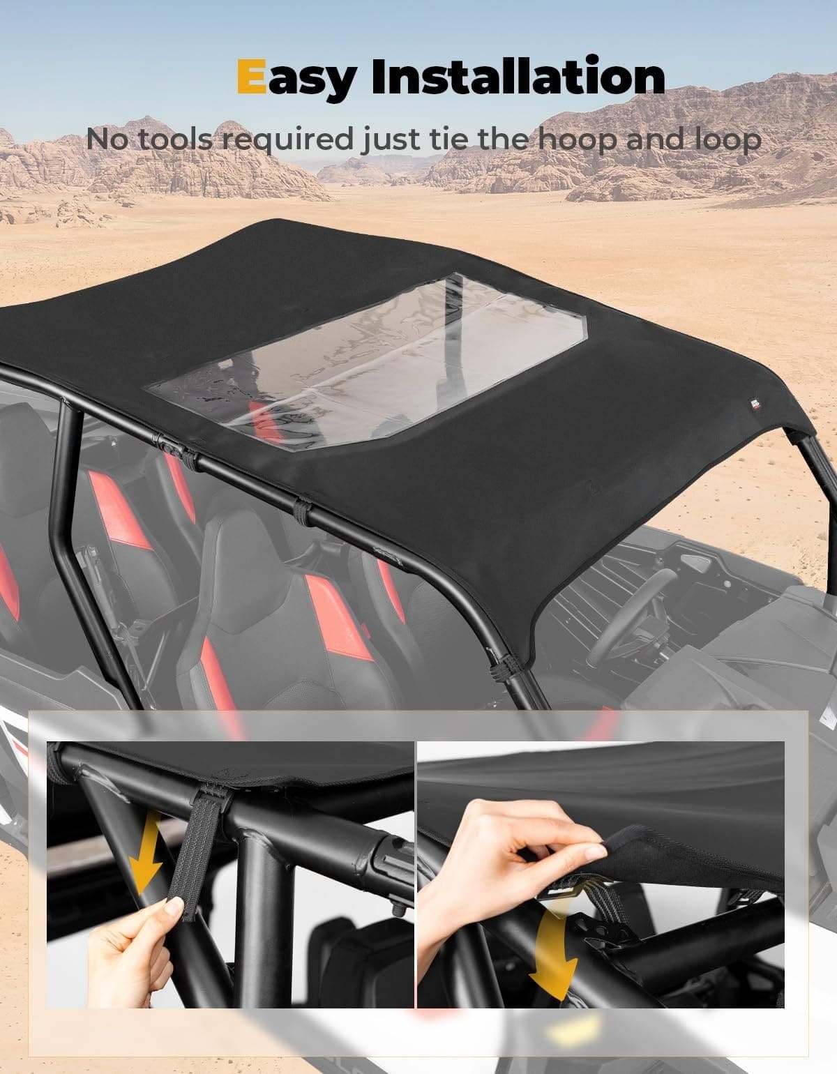 Kemimoto '24-'25 Polaris RZR XP 4 1000 PVC Soft Roof Top