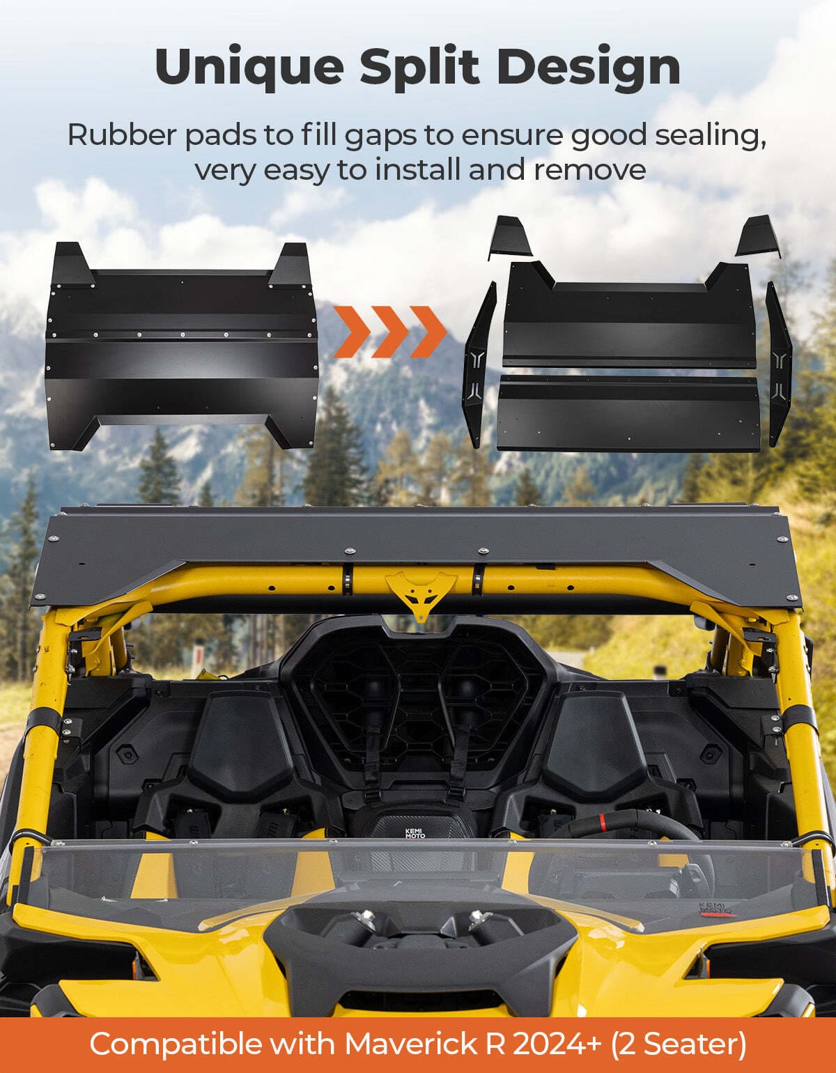 Kemimoto '24+ Can-Am Maverick R Aluminum Roof