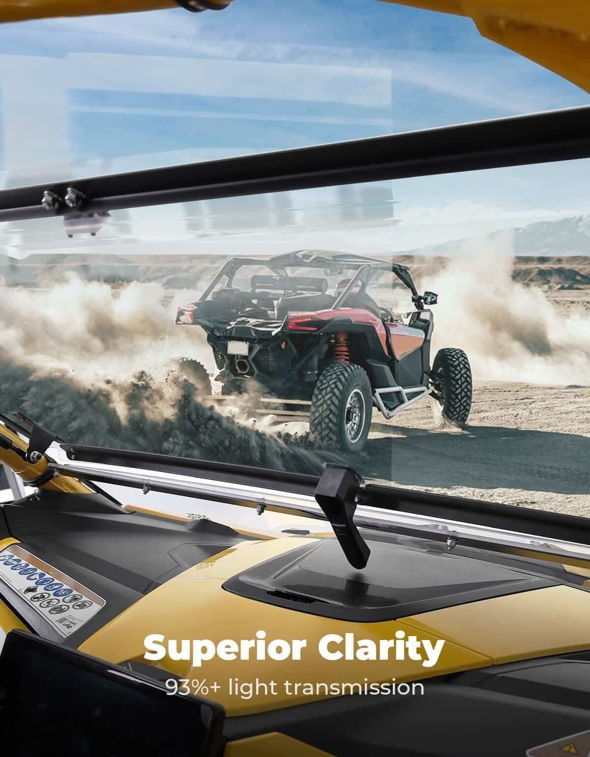 Kemimoto '24+ Can-Am Maverick R Scratch Resistant Flip Windshield