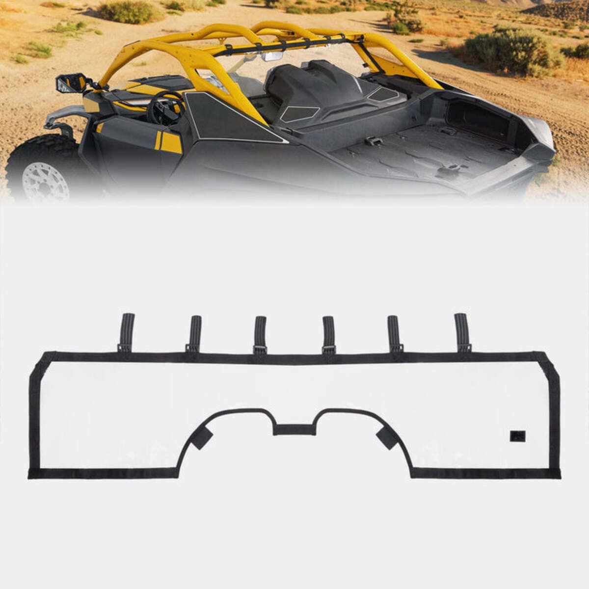 Kemimoto '24+ Can-Am Maverick R Soft Rear Windshield