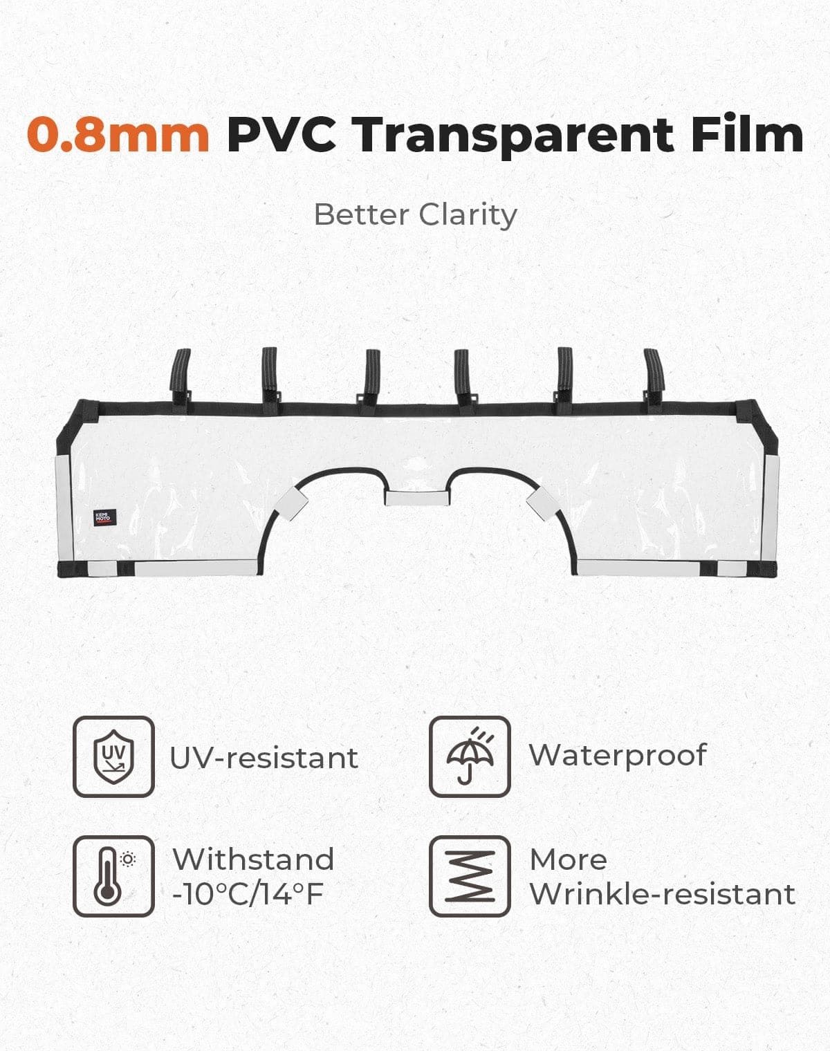 Kemimoto '24+ Can-Am Maverick R Soft Rear Windshield