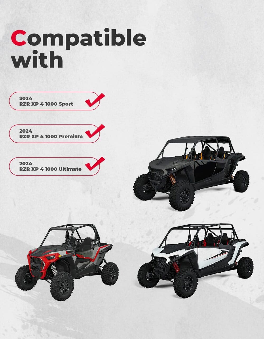 Kemimoto '24+ Polaris RZR XP 1000 Rear Window Net