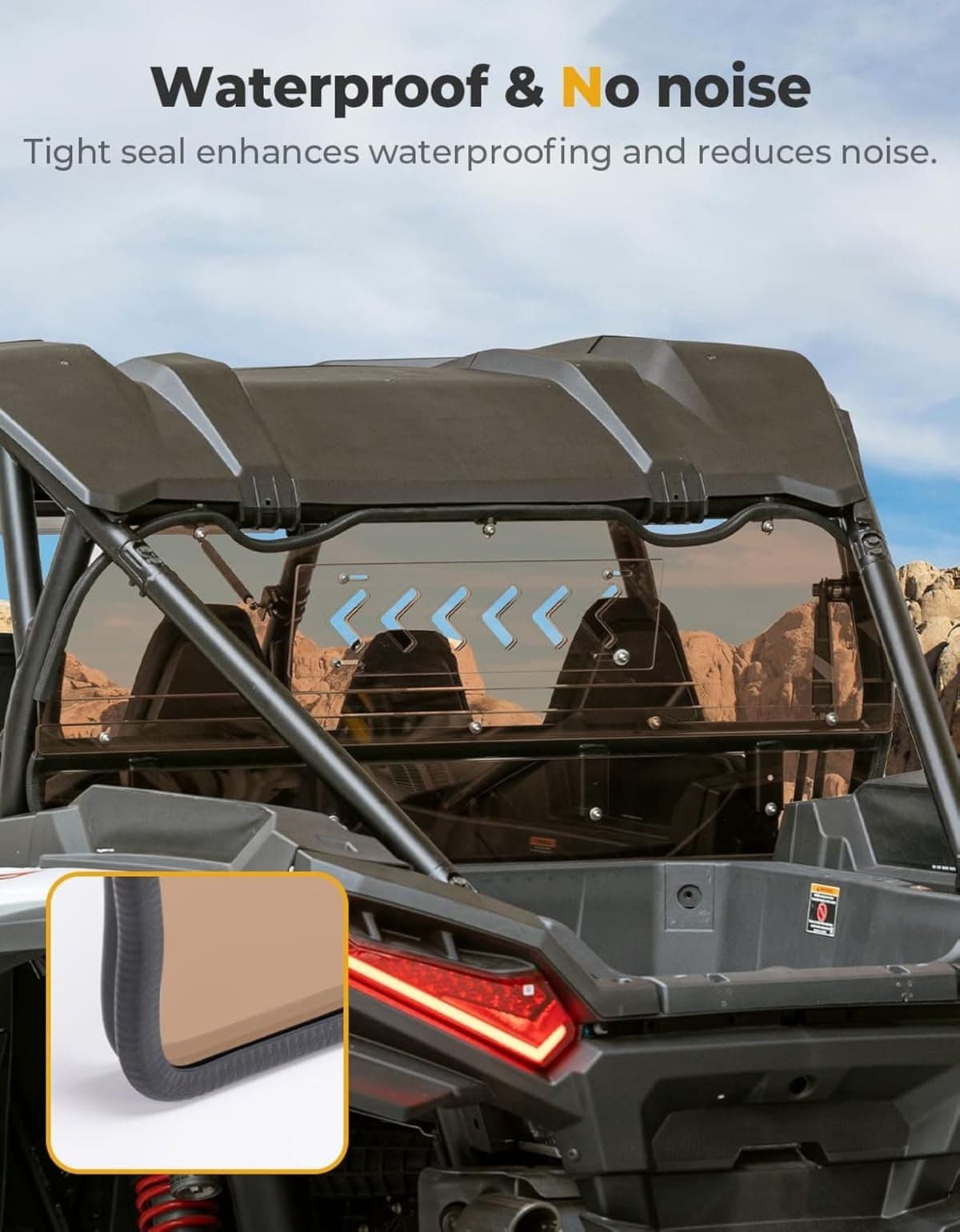 Kemimoto '24+ Polaris RZR XP 1000 Tinted Rear Windshield