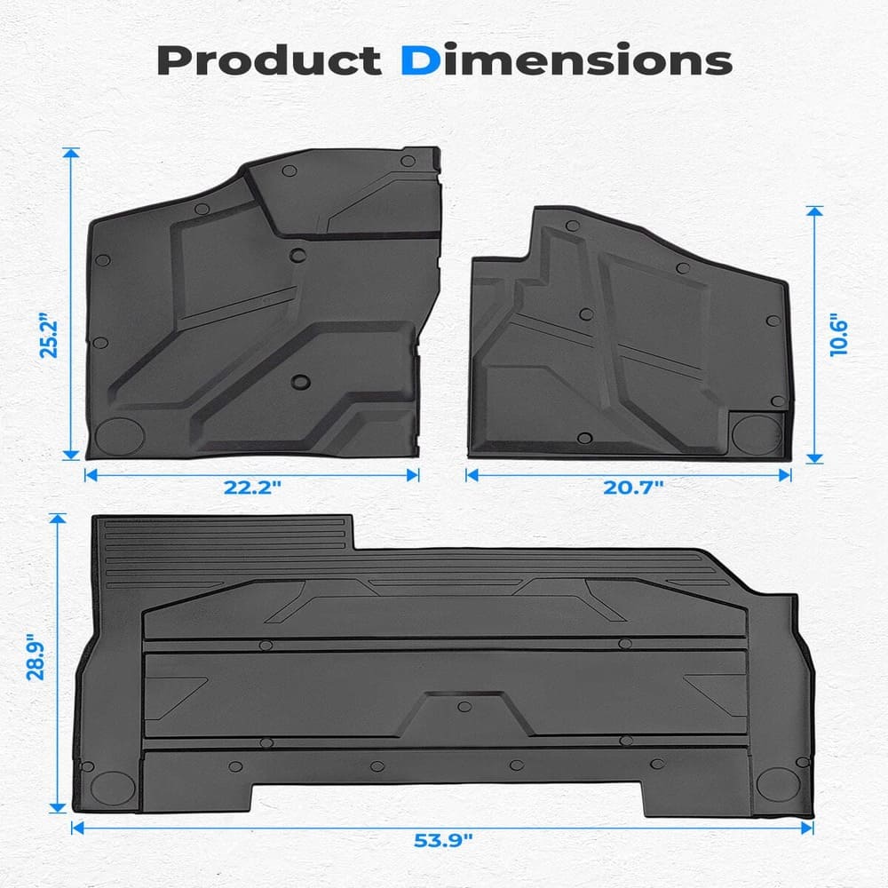 Kemimoto '24+ Polaris Xpedition XP 5/ADV 5 Front & Rear TPE Floor Mat