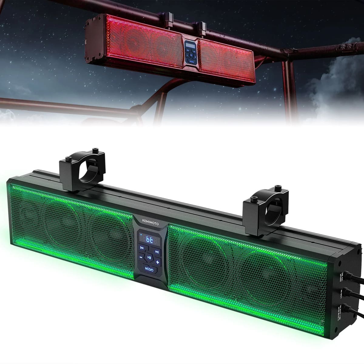 Kemimoto 26" UTV Sound Bar w/ Music Sync Rgb Multicolor Lights