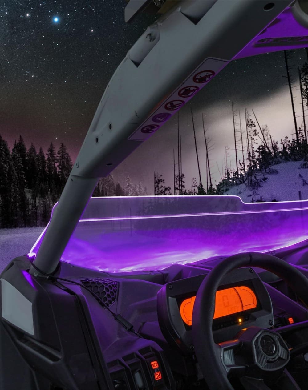 Kemimoto 60" UTV Windshield RGB Light Strips