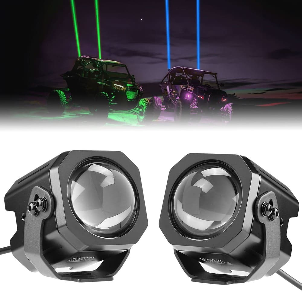 Kemimoto 70mm Whipless LED Whip Lights w/ 1.5''-2'' Roll Bar Mounts