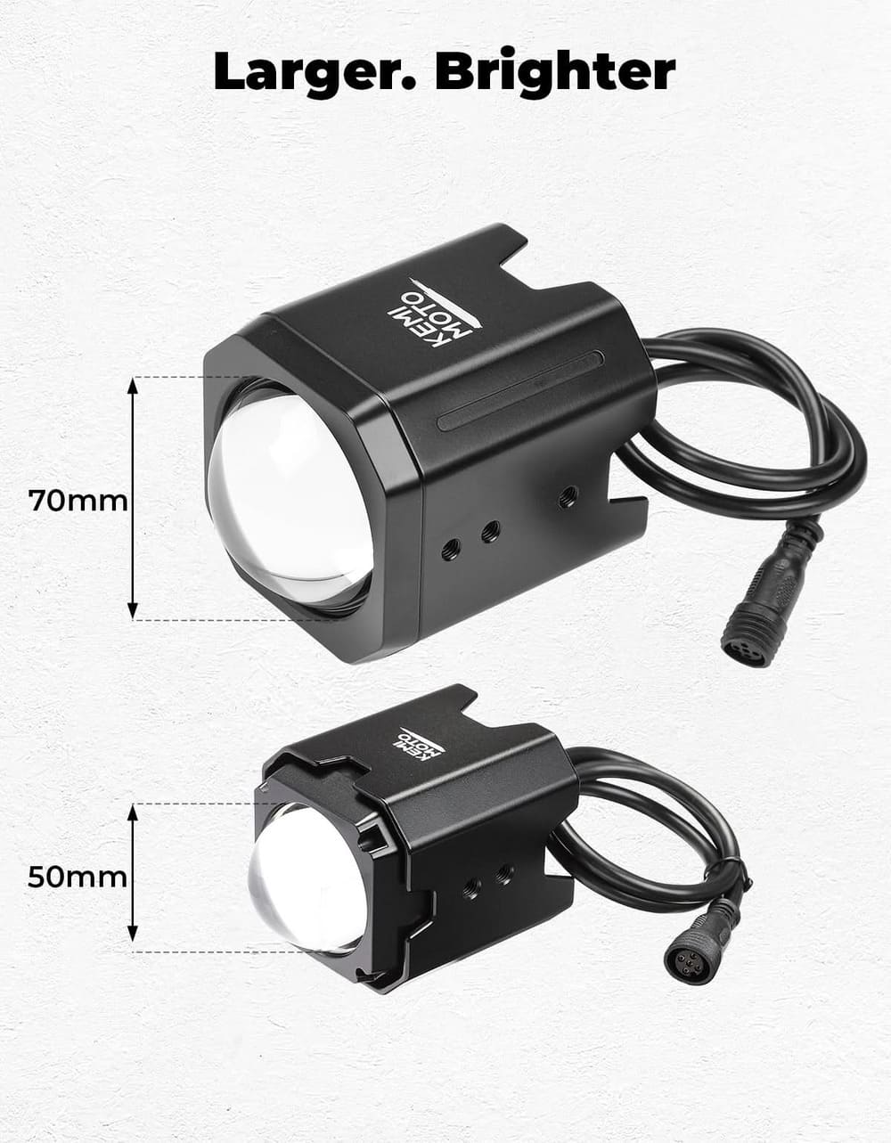 Kemimoto 70mm Whipless LED Whip Lights w/ 1.5''-2'' Roll Bar Mounts