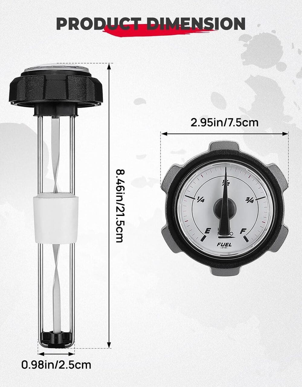 Kemimoto ATV Gas Fuel Cap w/ Gauge