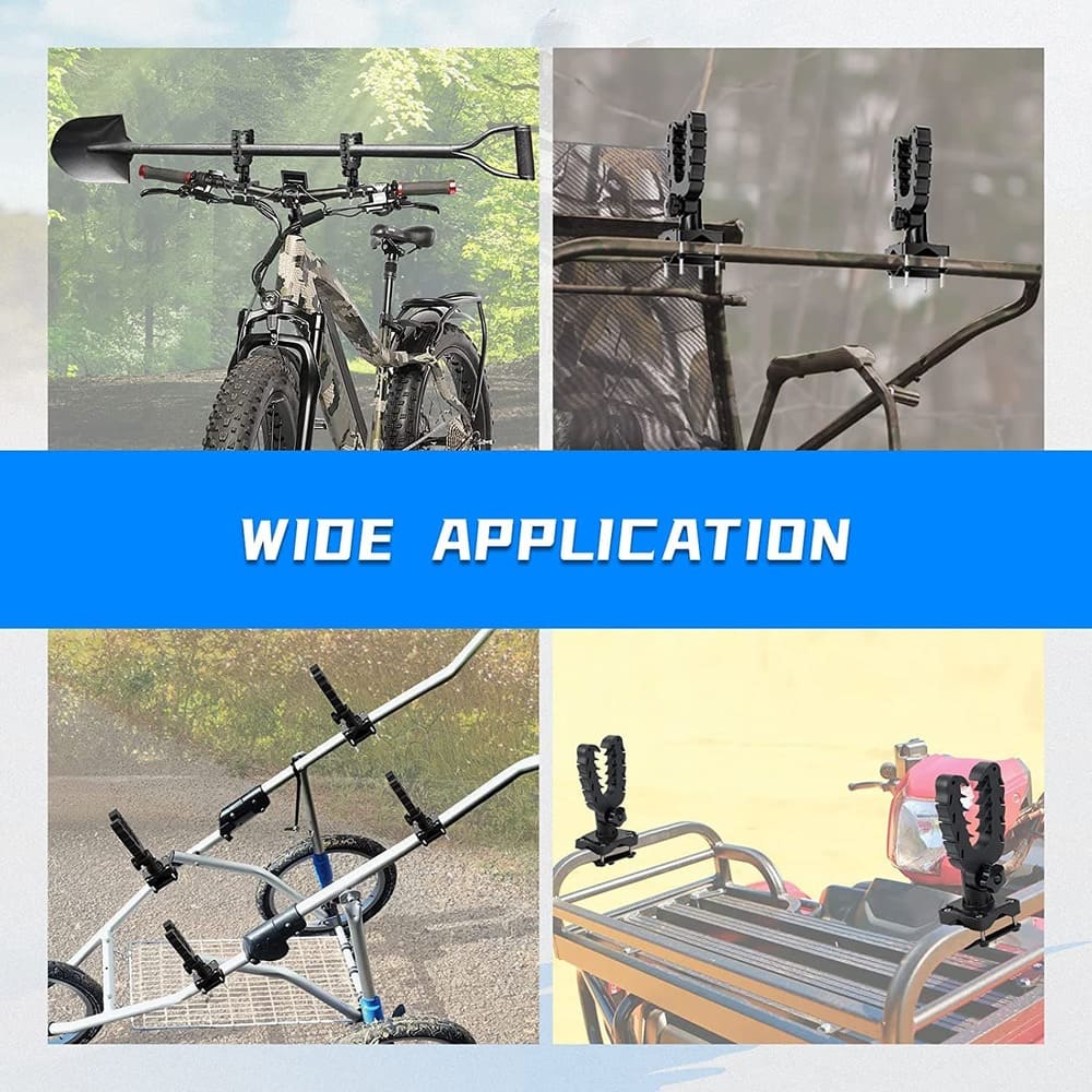 Kemimoto ATV Gun Holder Bow Rack Grips with Rubber Straps for Hunting