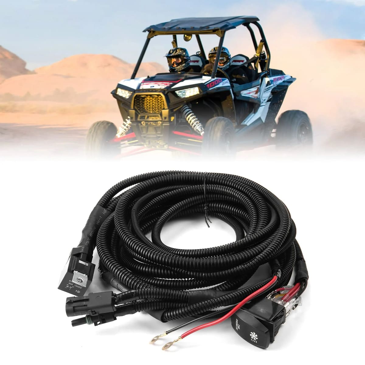 Kemimoto ATV/ UTV Fan Override Switch Kit With Relay