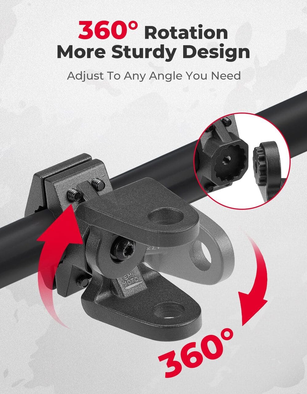 Kemimoto ATV/ UTV Whip Light / Flag Mounting Bracket 7/8"-9/8" Handlebar Rack Bars