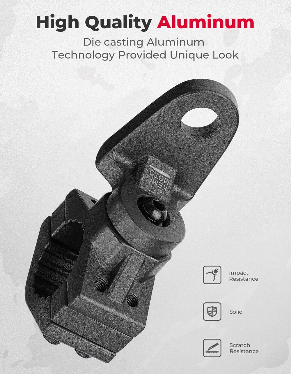 Kemimoto ATV/ UTV Whip Light / Flag Mounting Bracket 7/8"-9/8" Handlebar Rack Bars