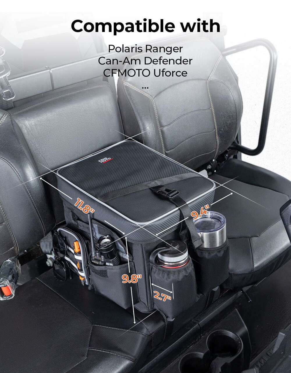 Kemimoto Can Am Defender UTV 18L Center Console Bench Seat Box