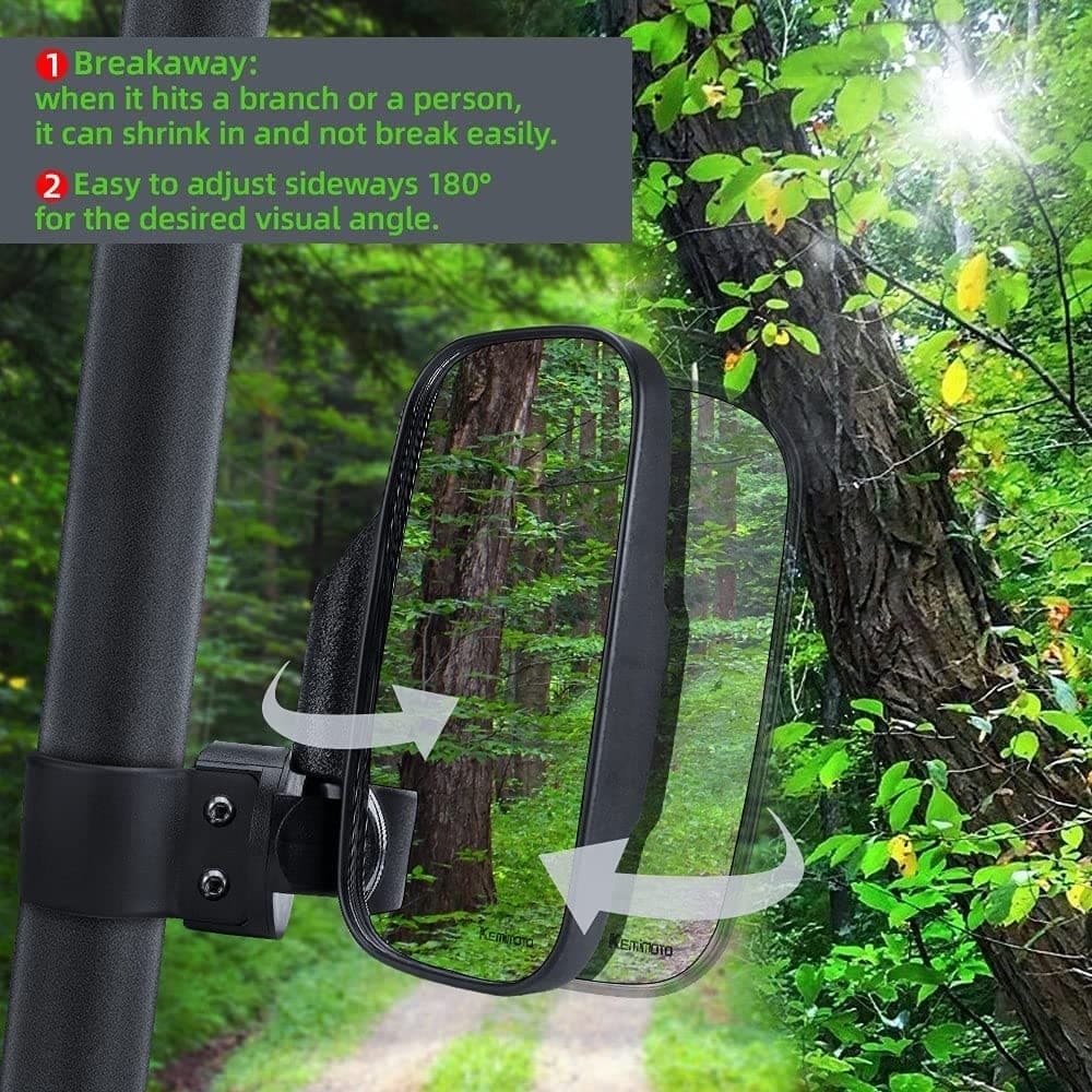 Kemimoto Can-Am Commander 1.75"-2" Roll Bar Side Mirrors & Rear Mirror