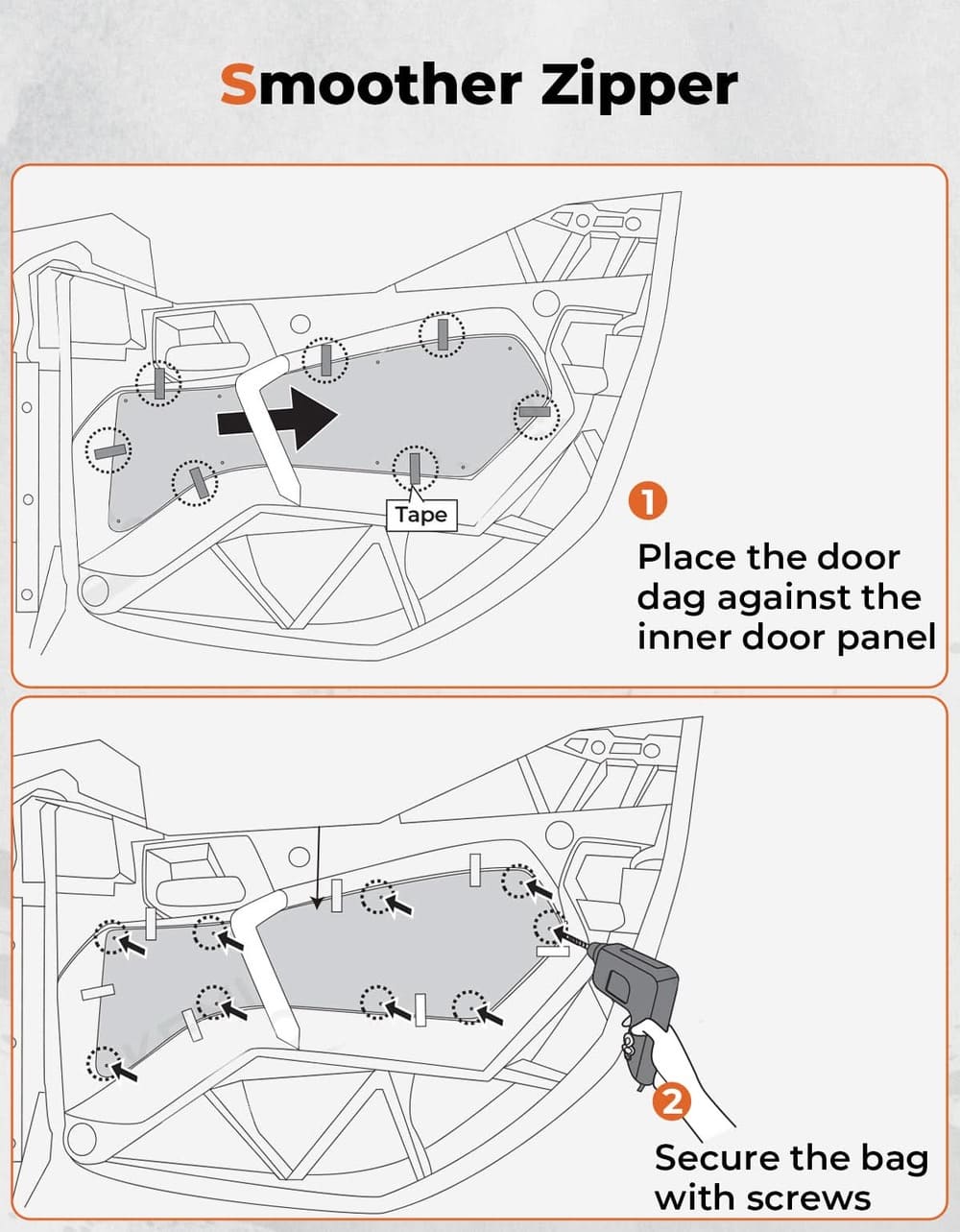 Kemimoto Can Am Commander Door Bags w/ Knee Pads - 1 Pair
