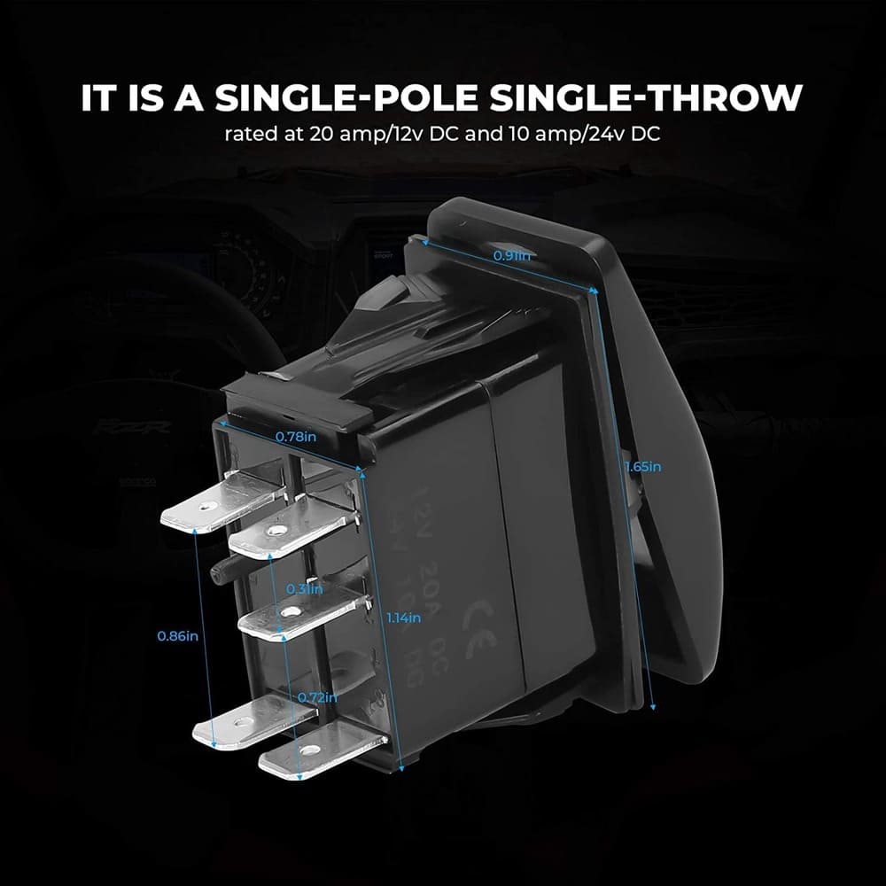 Kemimoto Can-Am Commander UTV Rocker Switch - 5 Pin