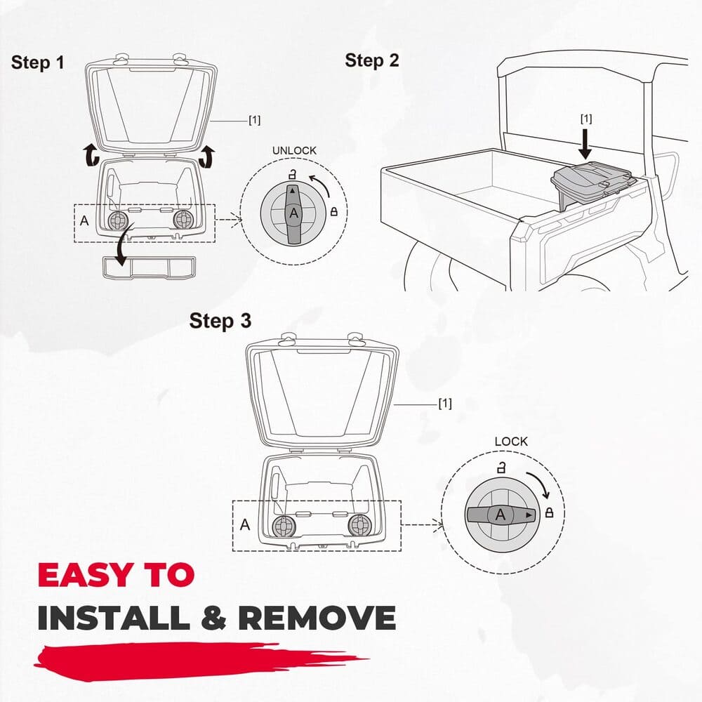 Kemimoto Can-Am Defender 20L Removable Cargo Storage Box