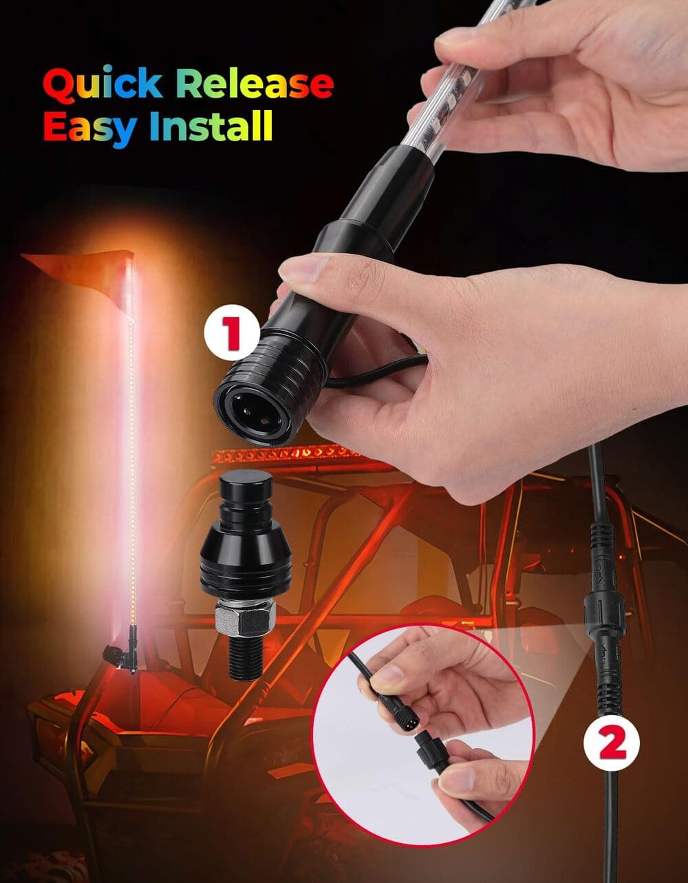 Kemimoto Can-am Defender DRL Signal Light & Whip Lights