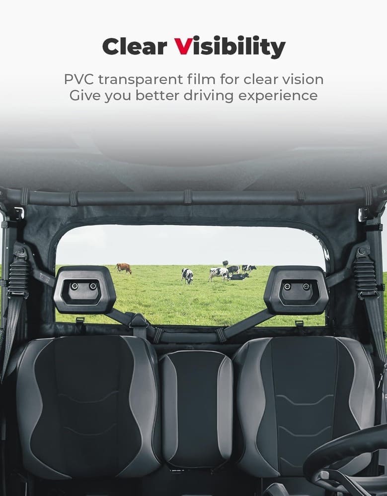 Kemimoto Can-Am Defender Front Vented Full Windshield & Soft Rear Windshield